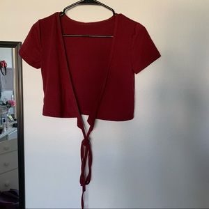 Burgundy tie top
